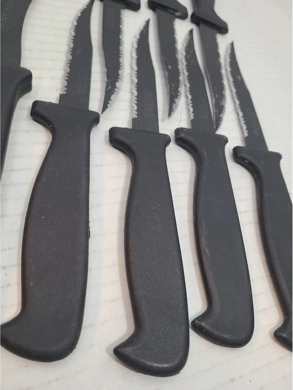 Vintage Sukura 10 Piece Knife Lot - Matte Black Stainless